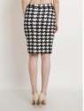 Women Black and White Printed Knee Length Pencil Skirt  thumb 1
