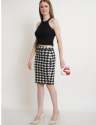 Women Black and White Printed Knee Length Pencil Skirt  thumb 3