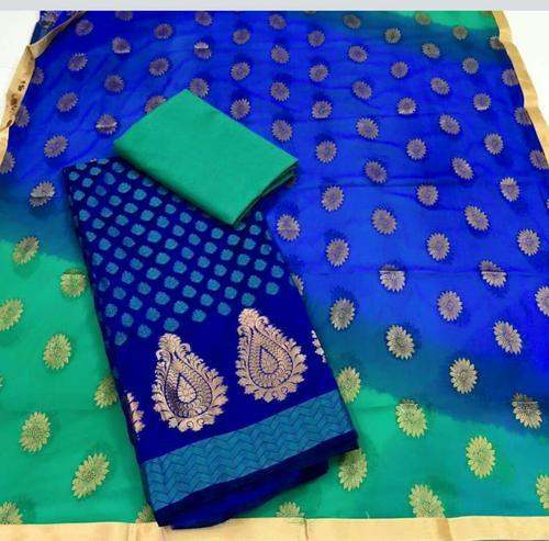 Blue Color Banarasi Dress material  by Vrish Fashions