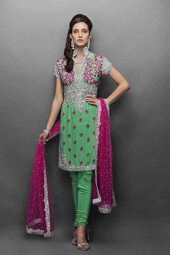 Churidar Embroidered Wedding Suit  by Vrish Fashions