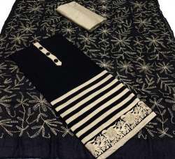 Plain dress Material with Embroidered Dupatta 