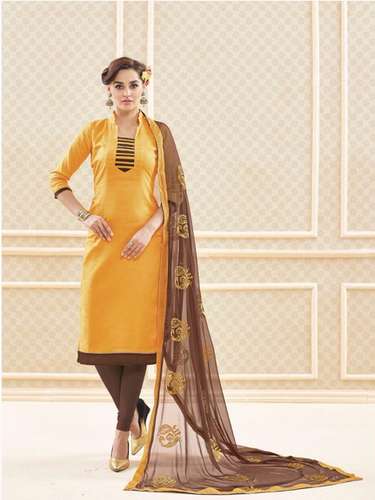 Formal wear Plain Cotton Dress Material  by Thambi Churidhar Mahal