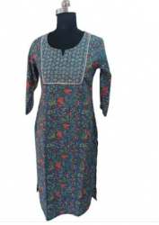 Fancy Straight Cotton Printed Kurti 