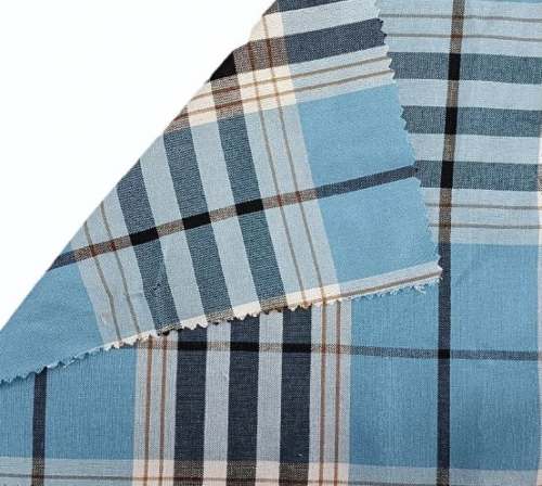 Men Rayon Check Yarn Dyed Fabrics  by Designs World