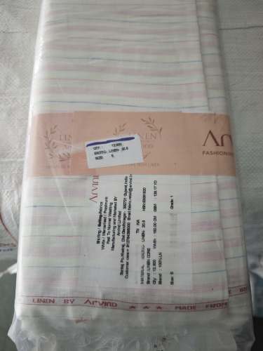 Arvind Pure Linen Stripes Shirting Fabric  by Raimennt Fab Collezione