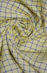 Checks Cotton Linen Shirting Fabric 