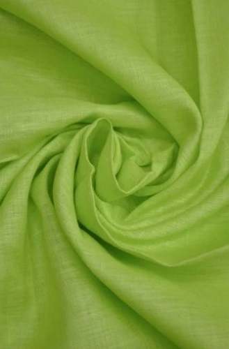 Parrot Green Plain Linen Fabric  by Sole Delight (Essence Of India)