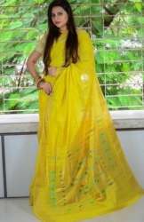Yellow Woven Cotton Handloom Saree 