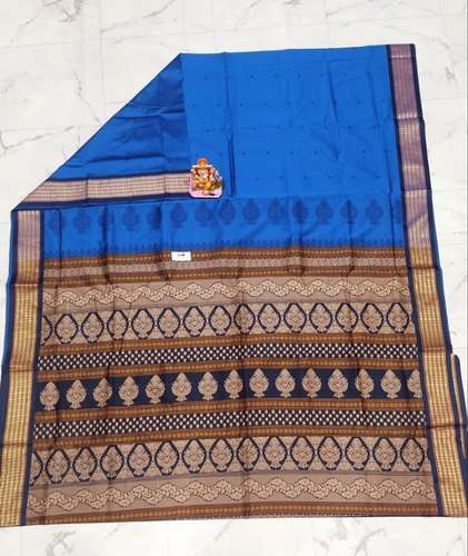 Hand Woven Zari Border Bomkai Silk Saree