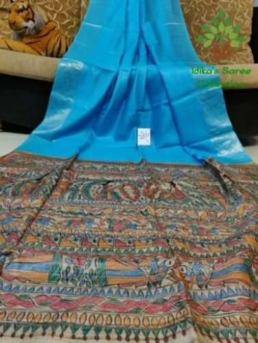 Fancy Tussar Madhubani Silk Saree