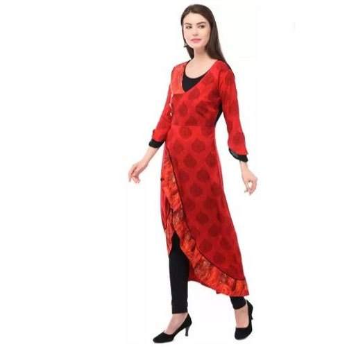 Party wear Stylish Red Kurti  by Radhika Fashion