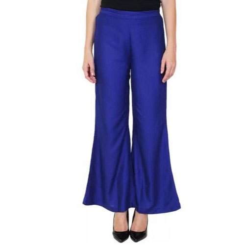 Plain Royal Blue Rayon Palazzo Pant
