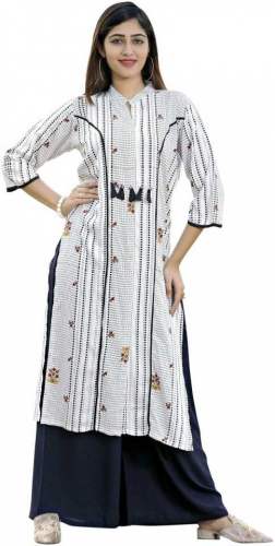 Buy Printed Rayon Straight Kurta At Wholesale by Dheylu Creation