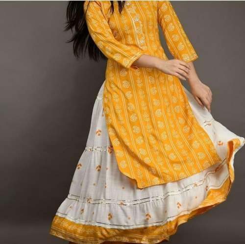 Bandhani Design Kurti with skirt by Zoyas Fashion Hub