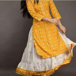 Bandhani Design Kurti with skirt