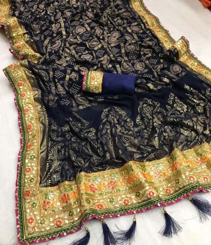 Jaipuri Bandhani Style Gotta patti saree