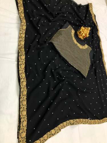 latest Georgette lace border saree