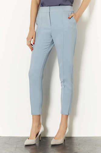 Plain Cotton Lycra Cigarette Pants  by Attic Fashion