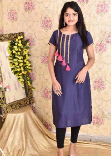 Get Blue Cotton Kurti At Wholesale By Rajkumari by Rajkumari Dress Up Like A Princess
