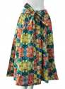 Multi Green Cotton African print Skirt