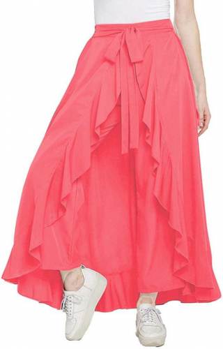 Buy Pink Crepe Palazzo By R TAZE Brand