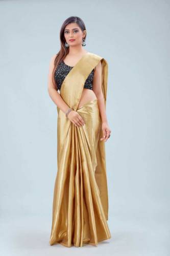 Buy Solid Satin Saree By R TAZE Brand by R Taze Texo Fab