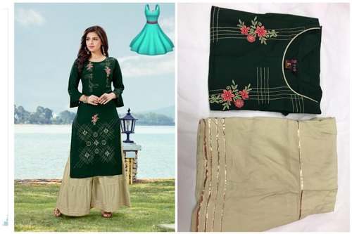 Festive Wear Green Sharara/ palazzo suit