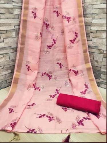 Foil Print Cotton Silk Saree For Women