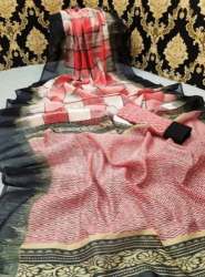 Soft Linen Silk Saree For Women