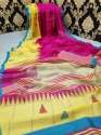 Soft Linen Silk Saree For Women thumb 1