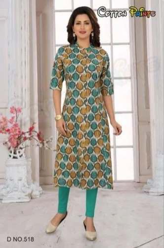 Designer Rayon Straight Printed Kurti by Cotton Prints