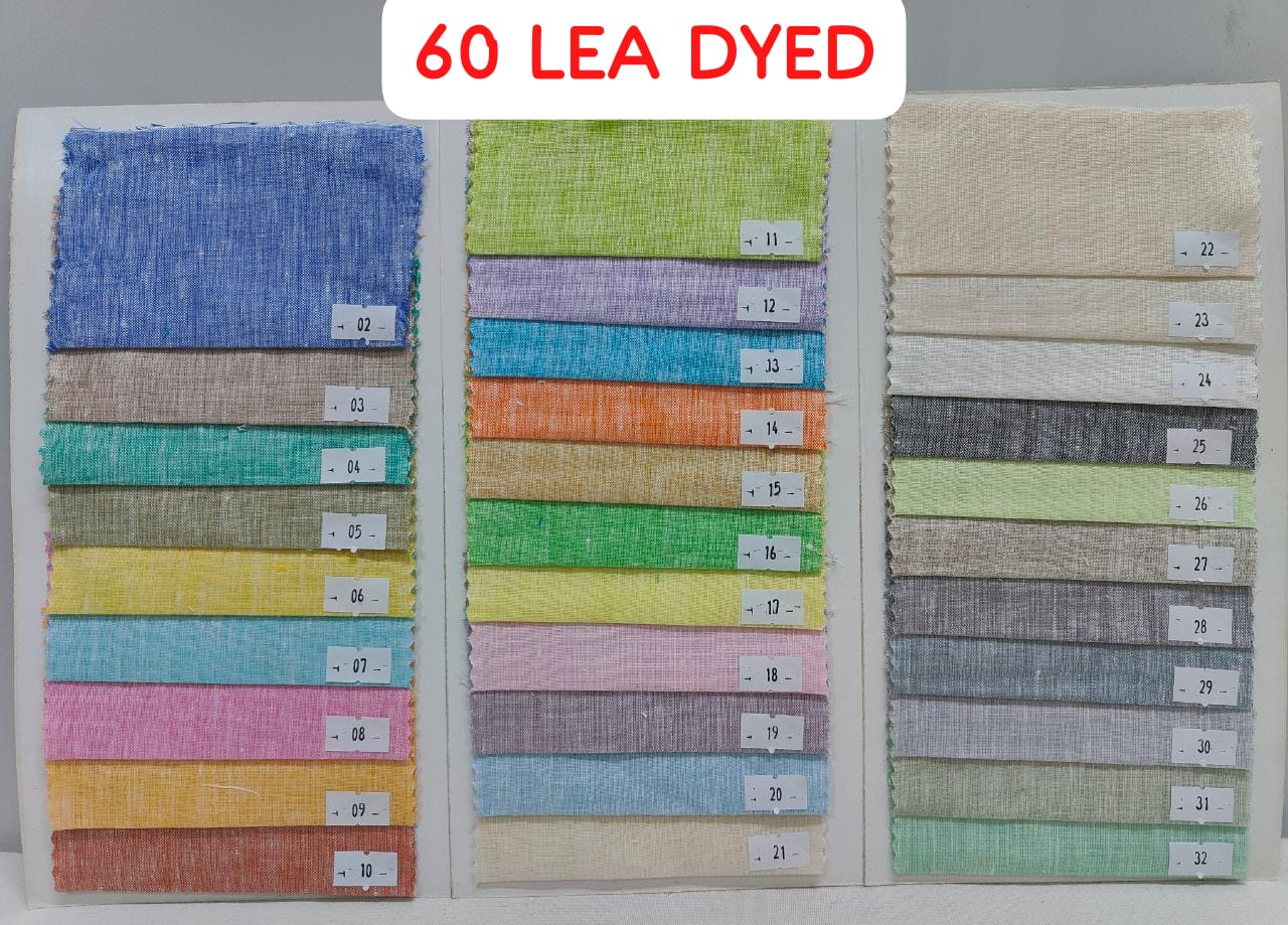 60 LEA DYED/WHITE LINEN SHIRTING by kishanlal & sons