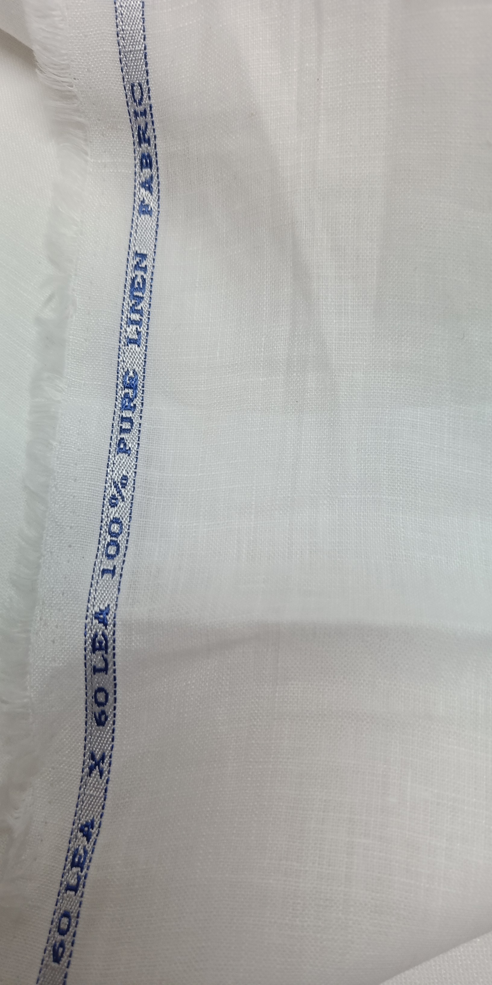 60 LEA WHITE Shirting Fabric  by kishanlal & sons