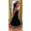 black-designer-georgette-saree