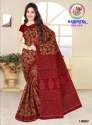 Casual Wear Maroon Printed Cotton Saree 