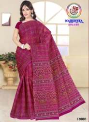 Stylish Pink Printed Saree by Nakshika Deluxe