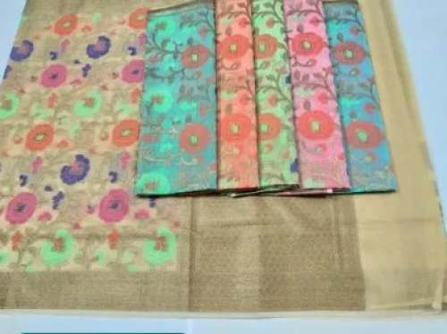 Fancy Kota Doria Flower Printed Saree by Shayan Creation