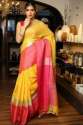Double Color Cotton Handloom Saree For Women