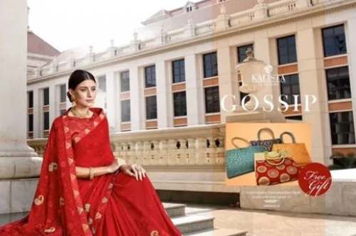 Kalista Brand Present Gossip Cotton Printed Party Wear Saree  by Sindhwani Sarees