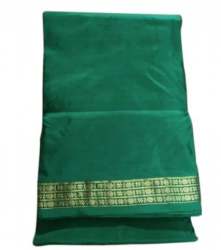 Dark Green Silk Mens Dhoti