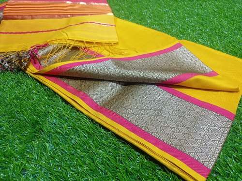 Party Wear Tussar Silk Maheshwari Saree  by Libas Handloom