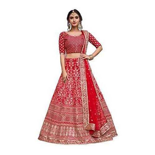 Blood Red Bridal Heavy work lehenga  by Panihari Selection