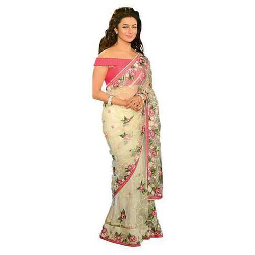 Party wear Net Embroidered Saree