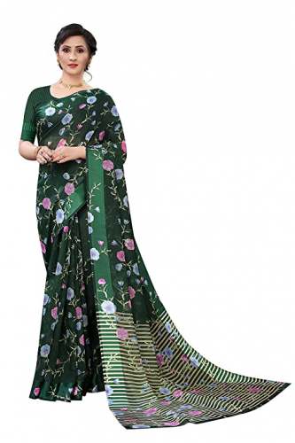 Get Linen Printed Sari By SHREE SWASTIK ENTERPRISE by Shree Swastik Enterprise