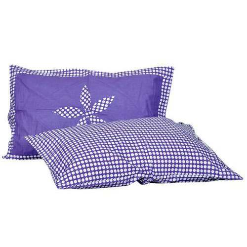 Fancy Purple Cotton Pillow Cover 