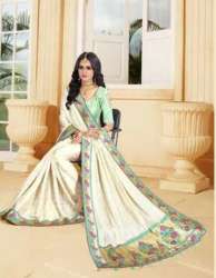 Plain lace border Jacquard Saree