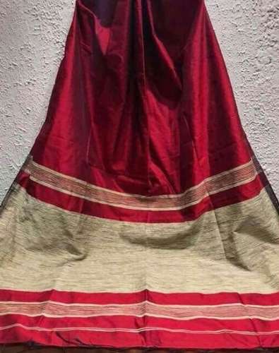 Plain Shiny Silk Fancy Saree 