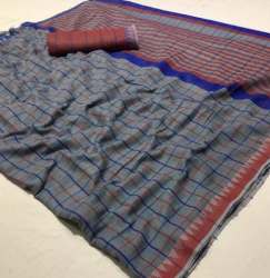 Buy Printed Linen Saree At Wholesale Price