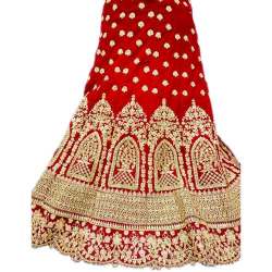  Embroider Wedding Wear Red Lehenga