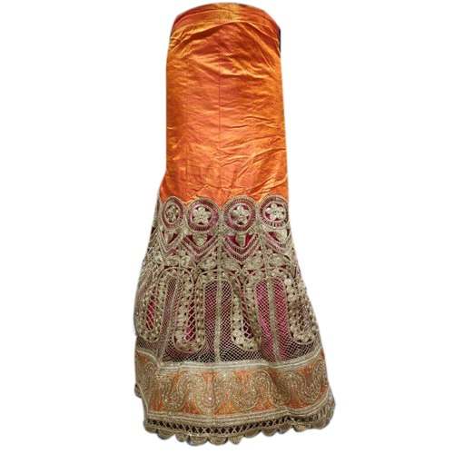  Embroidered Orange Designer Lehenga by Radhika Creations